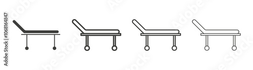 Stretcher icon set vector in black and white colors