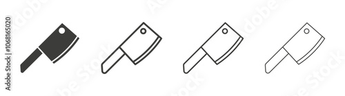 Hatchet icon set vector in black and white colors