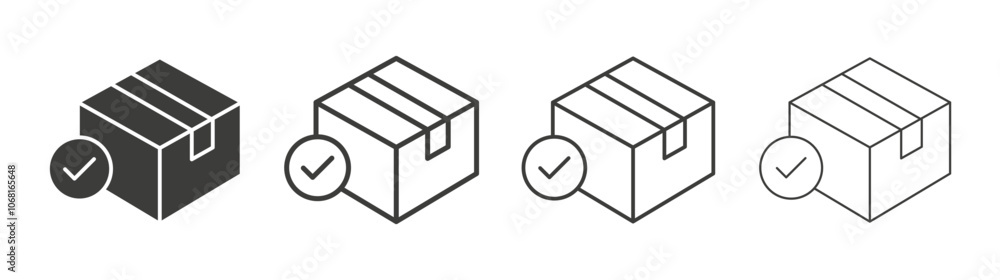 Order receive icon set vector in black and white colors Order receive icon set vector in black and white colors