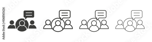 Expert opinion icon set vector in black and white colors