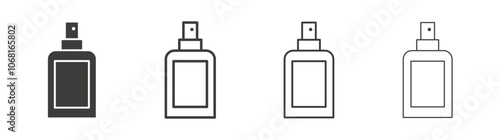 Perfume icon set vector in black and white colors