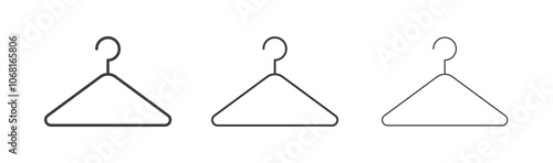 Hanger icon set vector in black and white colors