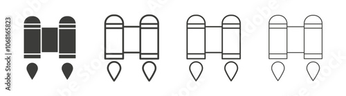 Jetpack icon set vector in black and white colors