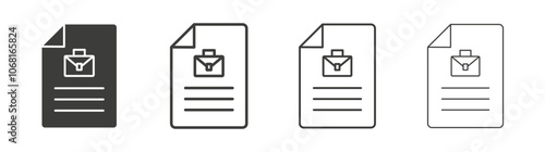 Job description icon set vector in black and white colors