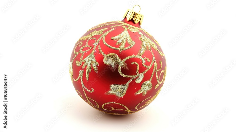 Isolated Christmas Ball on White Background - a festive and charming visual. The isolated Christmas ball on the white background creates a simple yet eye-catching look. It gives the impression of a so Isolated Christmas Ball on White Background - a festive and charming visual. The isolated Christmas ball on the white background creates a simple yet eye-catching look. It gives the impression of a so