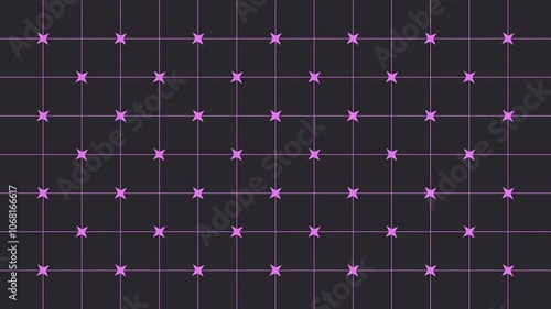 Futuristic twinkling stars. Loopable 2d animation video. Motion graphics with alpha channel.