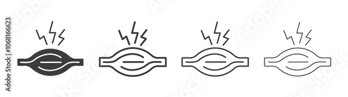 Myalgia icon set vector in black and white colors