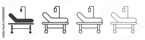 Hospital bed icon pack. vector illustration