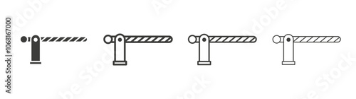 Barrier icon set vector in black and white colors
