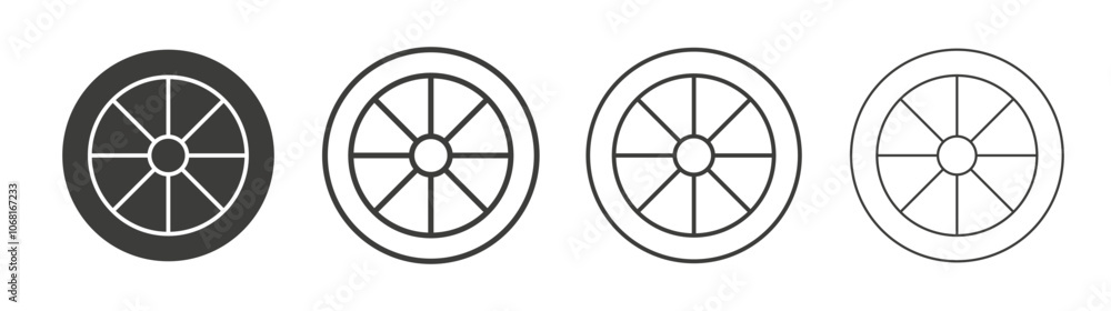 Tyre icon set vector in black and white colors Tyre icon set vector in black and white colors