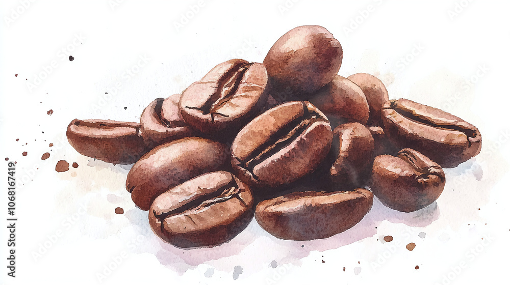 Obraz premium Coffee beans on a white background.
