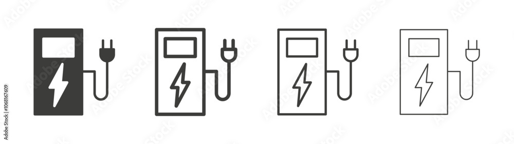 Charging station icon pack. vector illustration Charging station icon pack. vector illustration