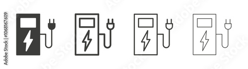 Charging station icon pack. vector illustration