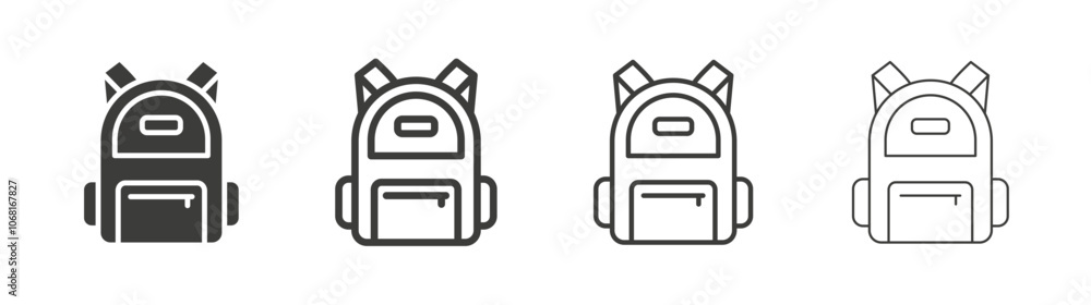 Backpack icon pack. vector illustration Backpack icon pack. vector illustration