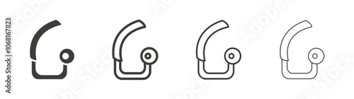 Hearing aid icon set vector in black and white colors