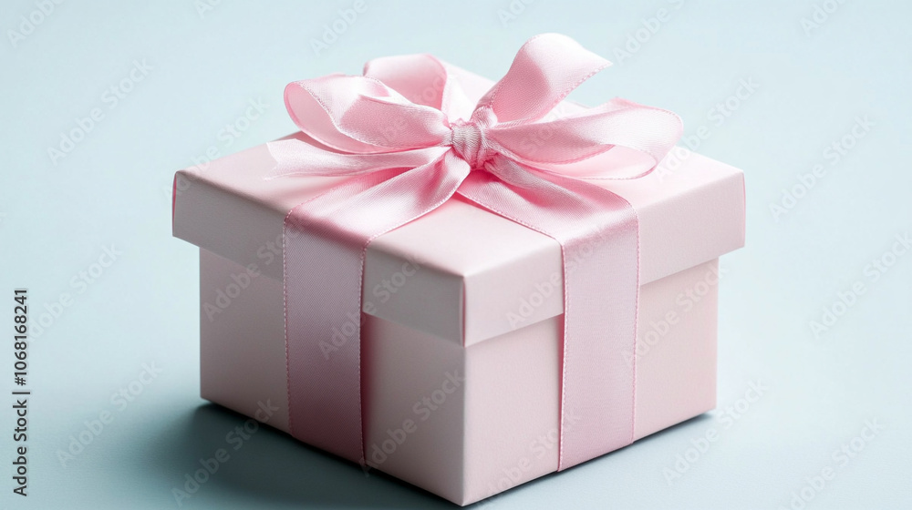 Beautiful gift box with pink bow Beautiful gift box with pink bow