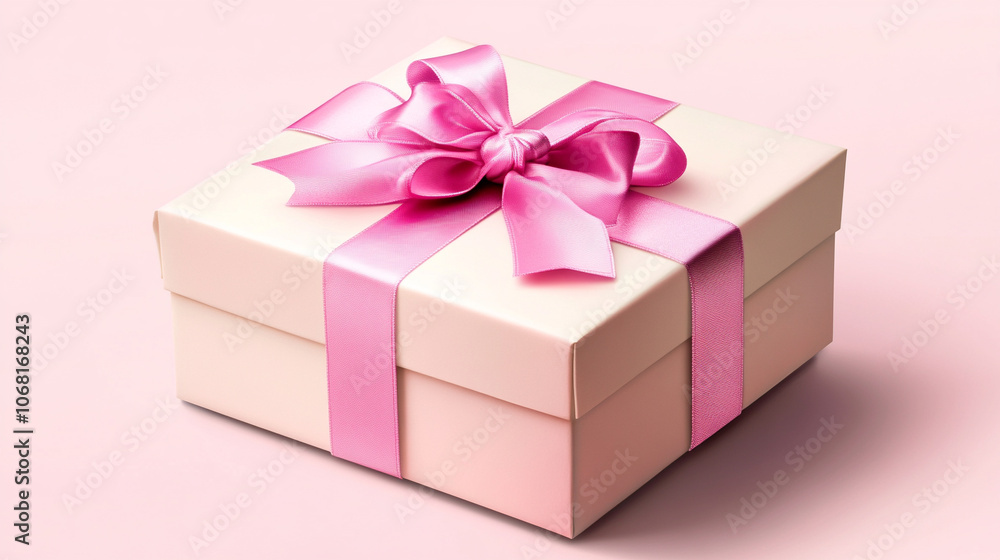 Beautiful gift box with pink bow Beautiful gift box with pink bow