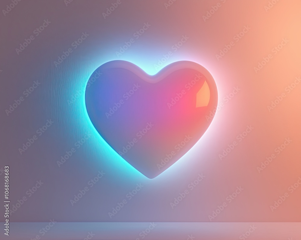 Radiant Heart Symbol Design,Romantic Glow Pastel Vibes , Valentine day, heart minimal blackground Radiant Heart Symbol Design,Romantic Glow Pastel Vibes , Valentine day, heart minimal blackground