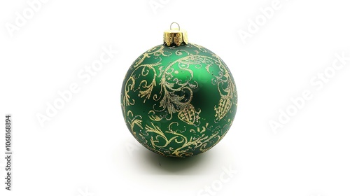 Isolated Christmas Ball on White Background - a festive and charming visual. The isolated Christmas ball on the white background creates a simple yet eye-catching look. It gives the impression of a so