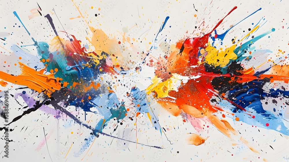 Vibrant abstract paint splashes in a chaotic. Art, painting, energetic, chaotic, expressive, oil,energy, movement, creativity, expression, emotion,contemporary,design, visual,colors Vibrant abstract paint splashes in a chaotic. Art, painting, energetic, chaotic, expressive, oil,energy, movement, creativity, expression, emotion,contemporary,design, visual,colors
