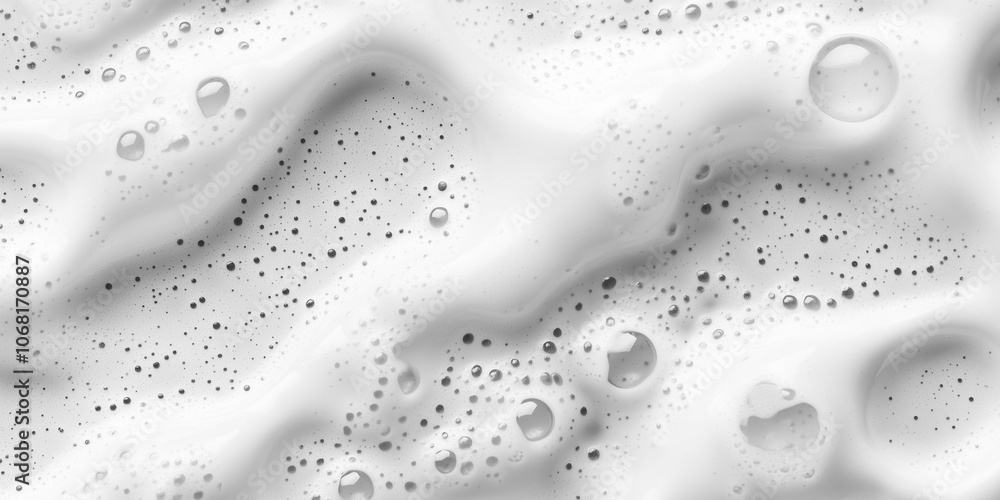 White foam texture with bubbles and smooth surface, creating soft and airy appearance White foam texture with bubbles and smooth surface, creating soft and airy appearance