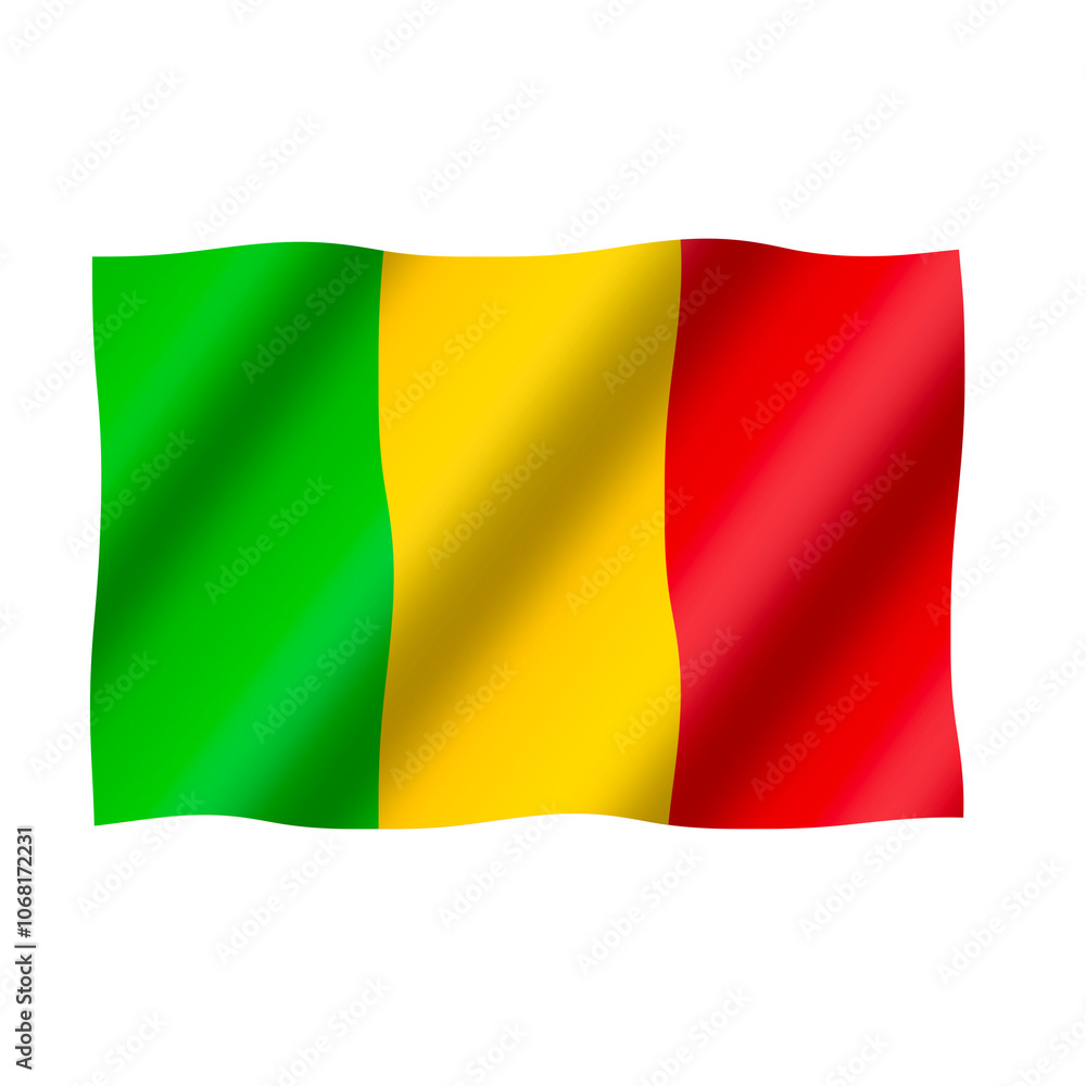 The national flag of mali is flying beautifully The national flag of mali is flying beautifully