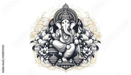 Lord Ganpati on Ganesh Chaturthi background Lord ganesha ganpati and festive