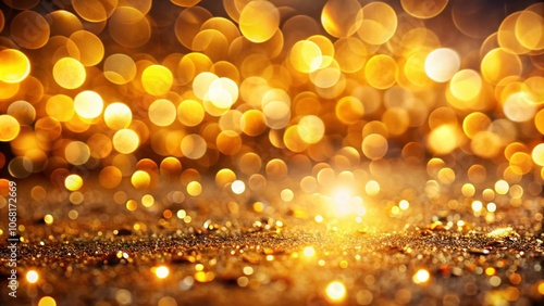 Captivating Golden Bokeh Glittering Circles Background for Stunning Macro Photography, Perfect for Holiday and Festive Themes, Adding a Touch of Luxury and Elegance to Your Visuals