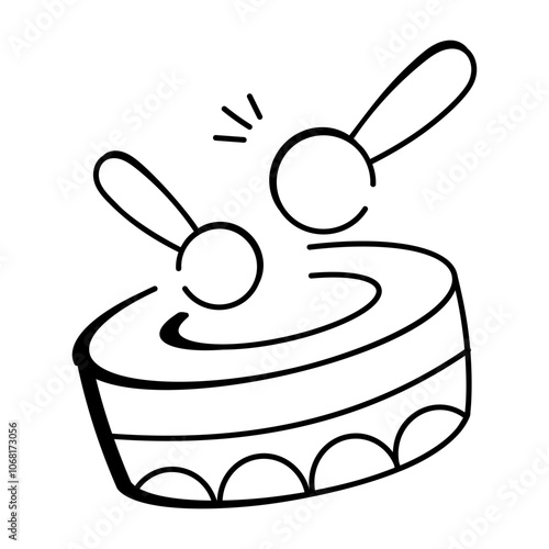 A doodle icon of percussion drum 

