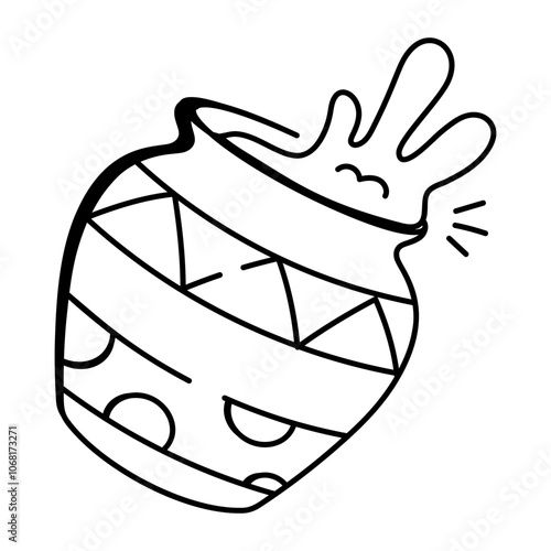 A doodle icon of a decorative boho vase

