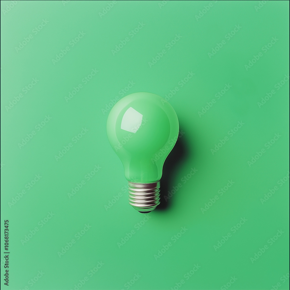 A green light bulb sits against a vibrant green background, symbolizing eco-friendly energy and innovation, with ample copy space for design or messaging. A green light bulb sits against a vibrant green background, symbolizing eco-friendly energy and innovation, with ample copy space for design or messaging.