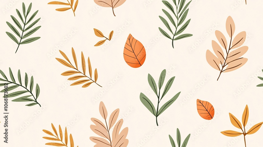Colorful Seamless Botanical Print Design Colorful Seamless Botanical Print Design