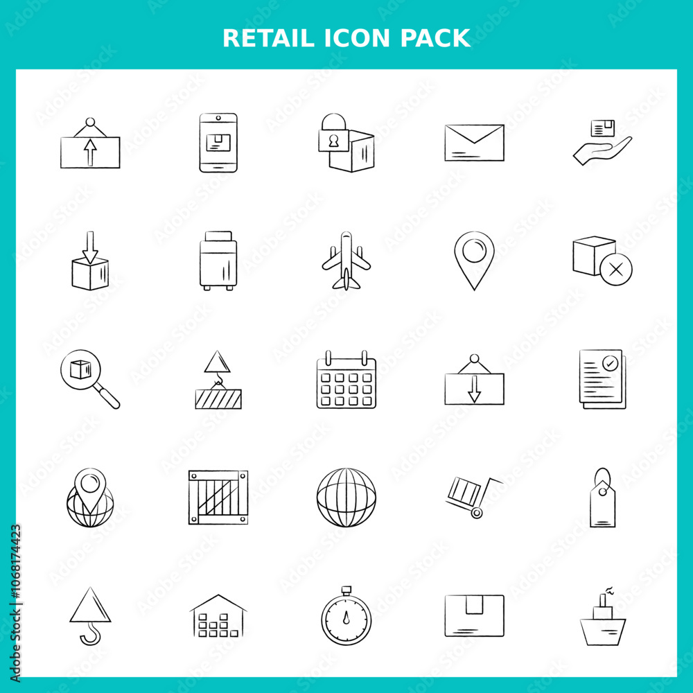 Retail Handwritten Icons for Website and Graphic Templates Retail Handwritten Icons for Website and Graphic Templates