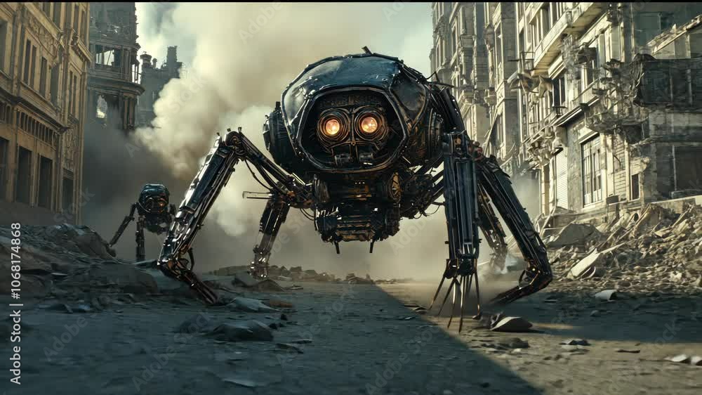 Robot Spider in a Post-Apocalyptic City Robot Spider in a Post-Apocalyptic City