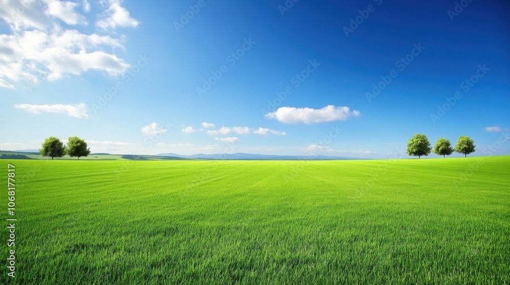 Fototapeta premium Verdant Meadows: A Tranquil Natural Landscape