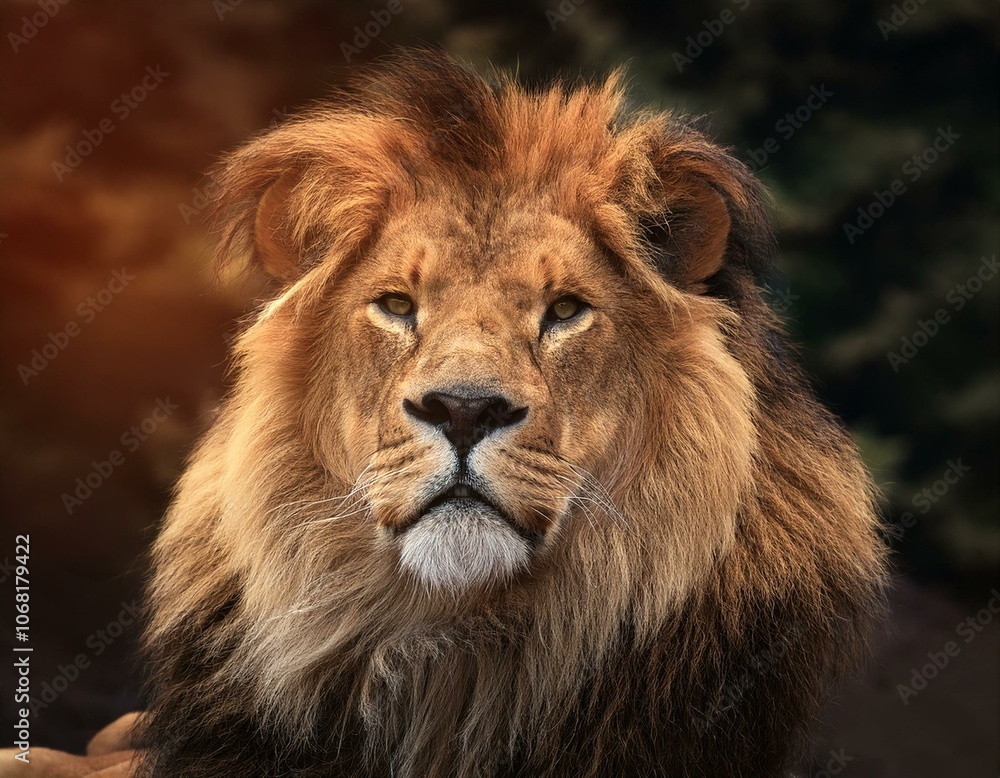 Lion, the majestic king of the forest, symbolizing strength, royalty, and power in the animal kingdom Lion, the majestic king of the forest, symbolizing strength, royalty, and power in the animal kingdom
