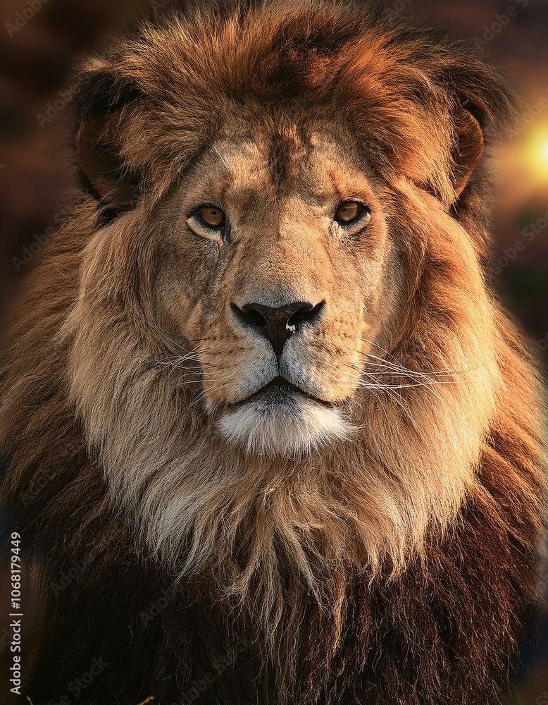 Lion, the majestic king of the forest, symbolizing strength, royalty, and power in the animal kingdom Lion, the majestic king of the forest, symbolizing strength, royalty, and power in the animal kingdom