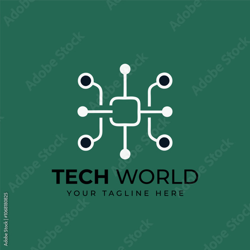 Flat artificial intelligence logo