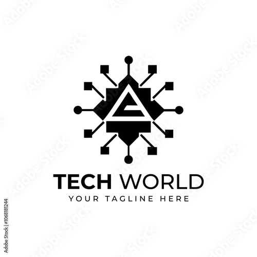 Flat artificial intelligence logo
