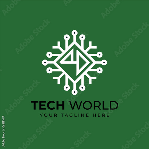 Flat artificial intelligence logo