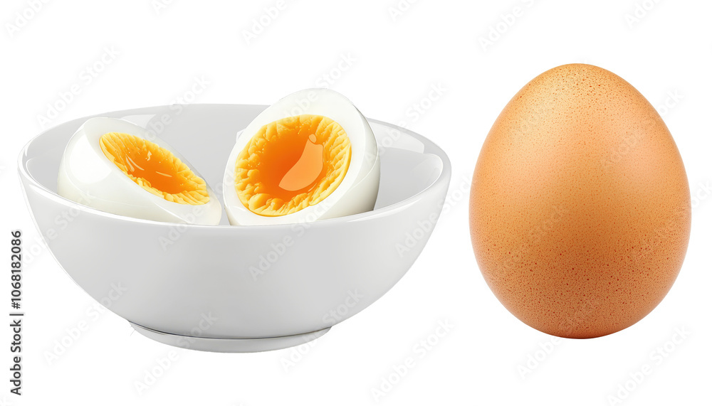 Soft boiled eggs that are very delicious and one whole egg. transparent background Soft boiled eggs that are very delicious and one whole egg. transparent background