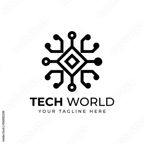 Flat artificial intelligence logo