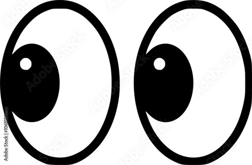Eyes look icon . Sideways glance icon . Two eyes emoji vector isolated on white background