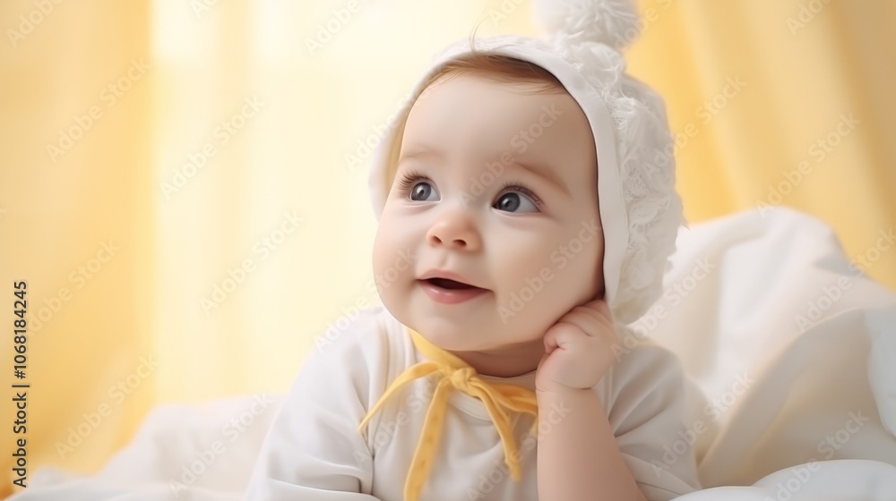 Excited girl thinking of something or dreaming, smiling Excited girl thinking of something or dreaming, smiling
