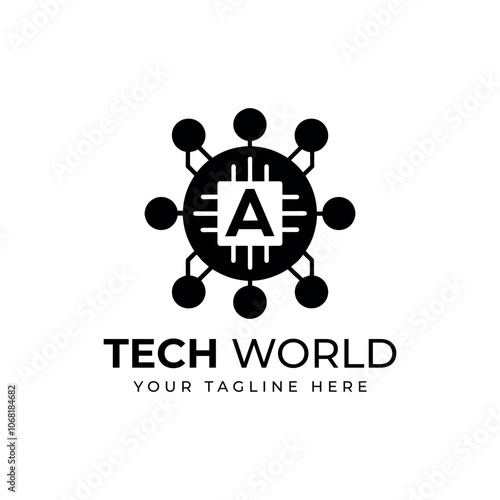 Flat artificial intelligence logo