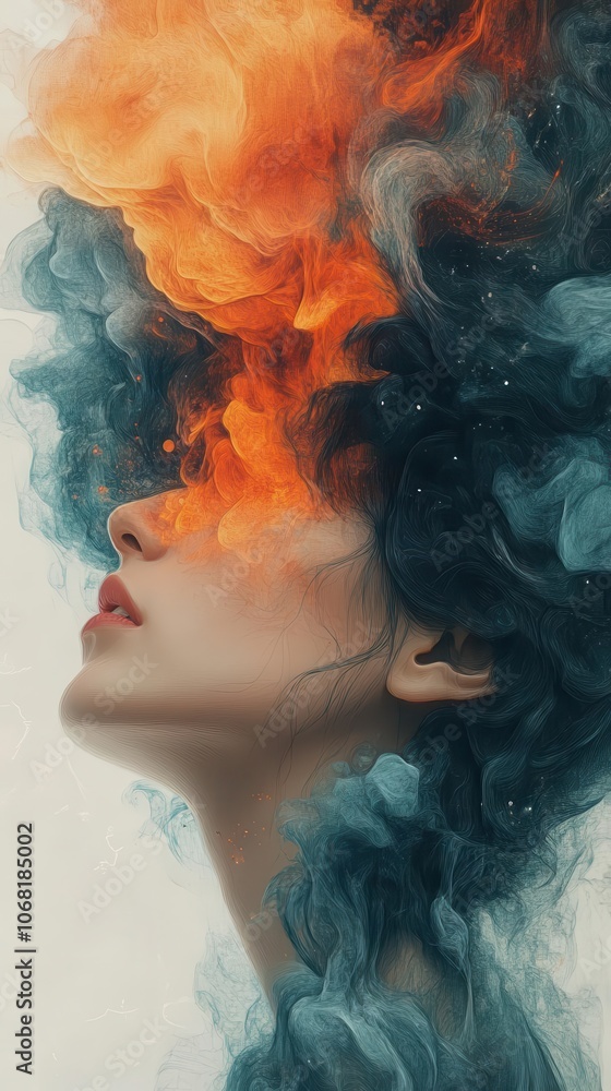 conceptual image representing overthinking featuring a person with a cloud of thoughts above them using abstract visuals and muted colors to evoke mental health themes conceptual image representing overthinking featuring a person with a cloud of thoughts above them using abstract visuals and muted colors to evoke mental health themes
