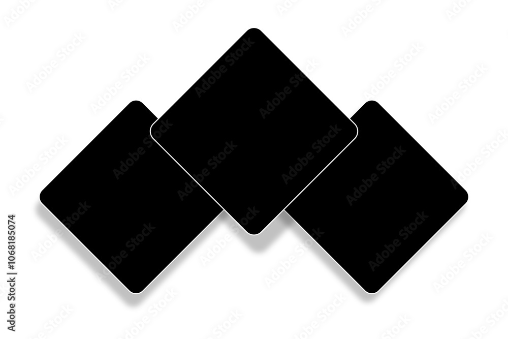3 Blank round square photo frames in a simple overlapping layout. Used as a printable template for photo collage or a mock up for album pictures and photographs collection in a classic flat style. 3 Blank round square photo frames in a simple overlapping layout. Used as a printable template for photo collage or a mock up for album pictures and photographs collection in a classic flat style.