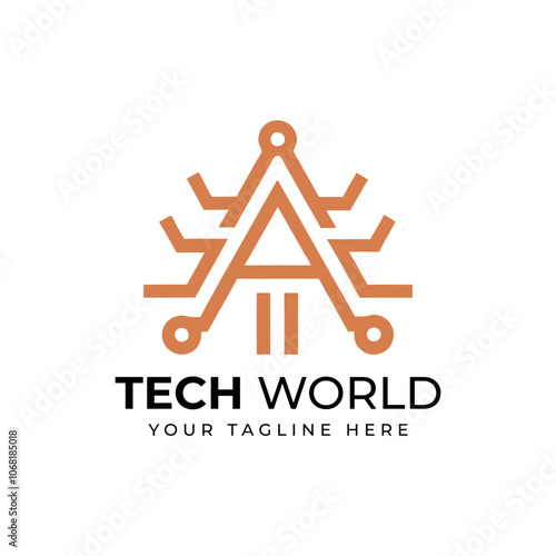 Flat artificial intelligence logo