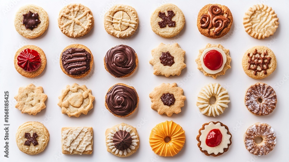 Set of different Christmas cookies on white background Set of different Christmas cookies on white background