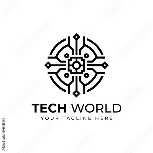 Flat artificial intelligence logo